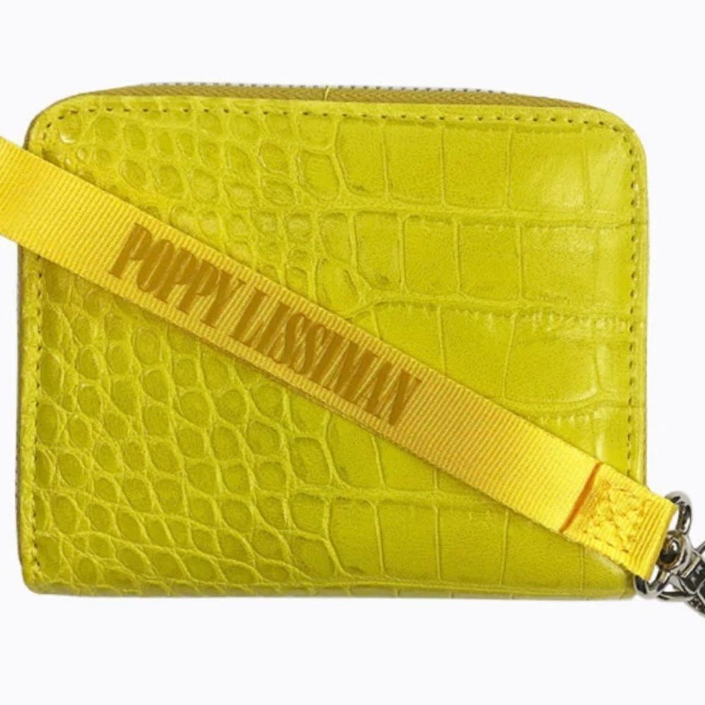 Poppy lissiman croc WALLET CITRUS handbag Id card change money holder coin purse